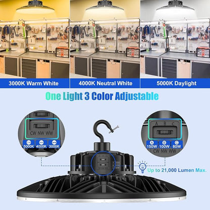 UFO LED Low Bay Light 4000K 80W 100W 150W 21, 000Lumen 3000K Highbay UFO Lights - Image 2