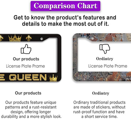 License Plate Frames Black Yellow Automotive Exterior Accessories The Queen - Image 6