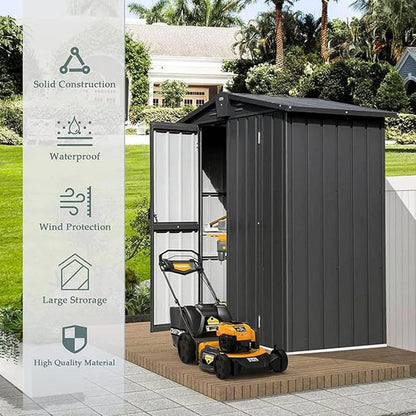 Domi Outdoor Storage Shed 5'x3, Metal Waterproof Tool Shed Utility Storage House - Image 3