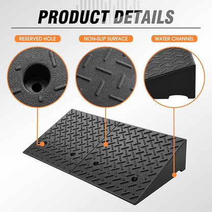 DNA MOTORING 7.7" Rise Rubber Curb Ramp Heavy Duty Loading Driveway Ramp - Image 5