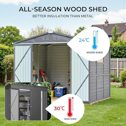 MyVoice 8x8 FT Wooden Outdoor Storage Shed - Image 4