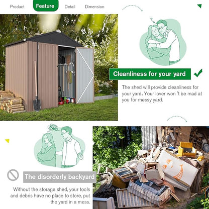 U-MAX 6x4 Storage Sheds & Outdoor Storage, Small 4x6 Outdoor Storage Garden - Image 4