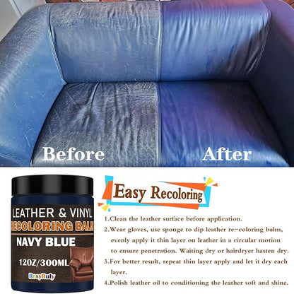 Navy Blue Recoloring Balm Restorer Refinish Liquid Fabric Dye Cream Leather - Image 4