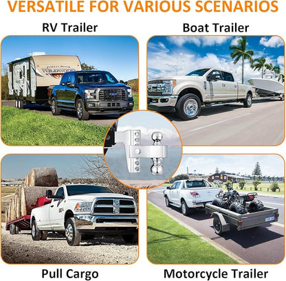 Adjustable Trailer Hitch-Drop Hitch Fits 2.5-Inch Receiver -6" Drop/Rise Tow - Image 6