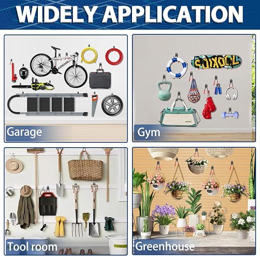 3-H Garage Wall Hooks 62 Pack, Heavy Duty Garage Hooks - Image 8