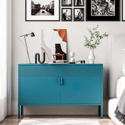 2 Door Storage Sideboard, Metal Storage Cabinet by Washsemba