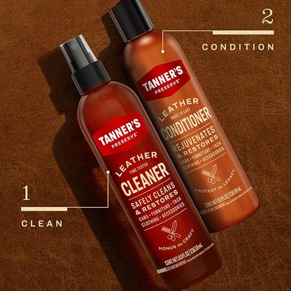 Tanner's Preserve Leather Cleaner & Conditioner Duo Pack, Rejuvinates & - Image 6