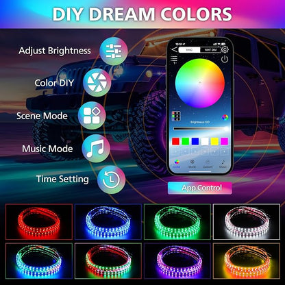 Underglow LED Lights for Cars 252 LEDs RGBI Neon Accent Strip Lights - Image 3