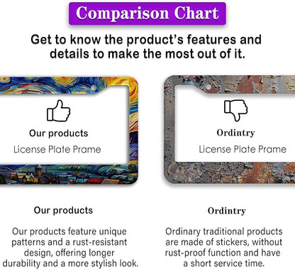 License Plate Frame Multicolor License Plate Holder The Starry Night Universal - Image 6