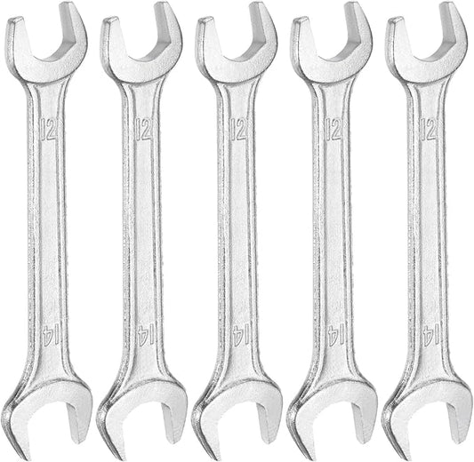 HARFINGTON 5pcs Double Open End Wrench 12mm x 14mm Metric 15 Degree Offset by HARFINGTON