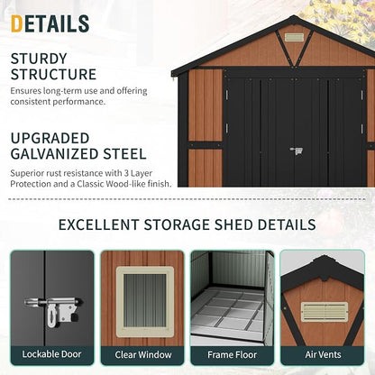 10x12 Ft Outdoor Storage Shed, Extra Large Metal Shed - Image 8