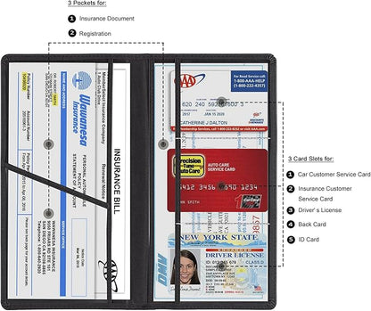 TOURSUIT Car Registration and Insurance Card Holder, Vehicle License Document - Image 2