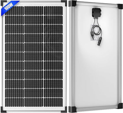 100W 12V Solar Panel, High Efficiency 9BB Cell Monocrystalline Solar Panels by Voltset