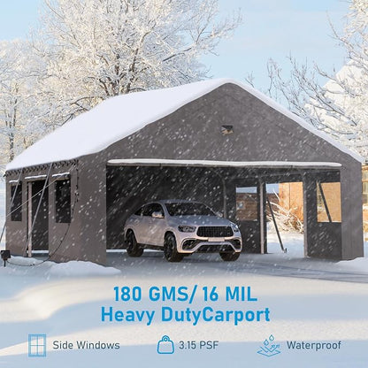 20x20 Carport, Heavy Duty Carport Canopy Garage - Image 7