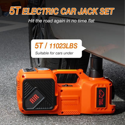 Electric Car Jack Kit with Hydraulic Lift 5-Ton, Tire Inflator Heavy-Duty 12V - Image 3