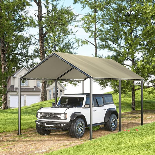 Grezone 10 x 20ft Heavy Duty Carport, Portable Car Tent Garage, All Season UV by GREZONE