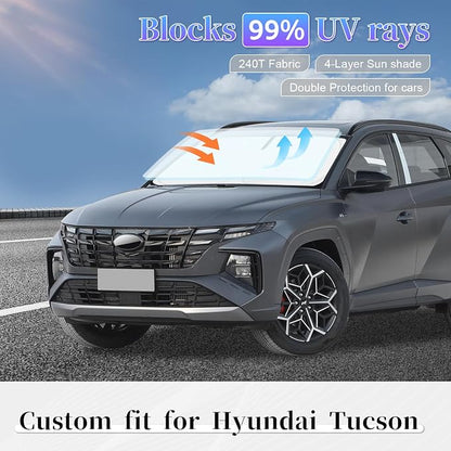 Sun Shade Sunshade for Hyundai Tucson 2022-2024 2025 2026 Windshield Cover - Image 2