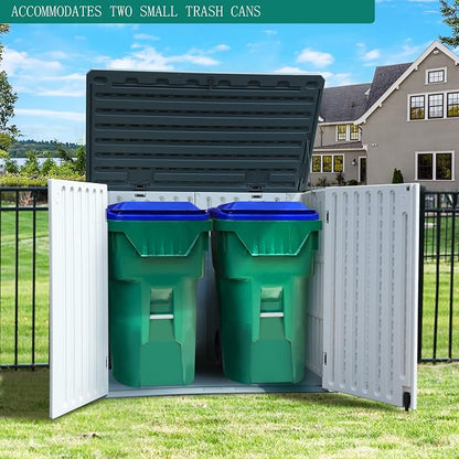YITAHOME Outdoor Horizontal Storage Sheds w/o Shelf, 35 Cu Ft Lockable Resin - Image 6