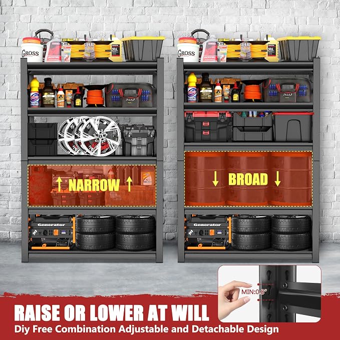 72''H Garage Shelving Heavy Duty Shelving Units, 4000LBS Ultra-Large Capacity - Image 6