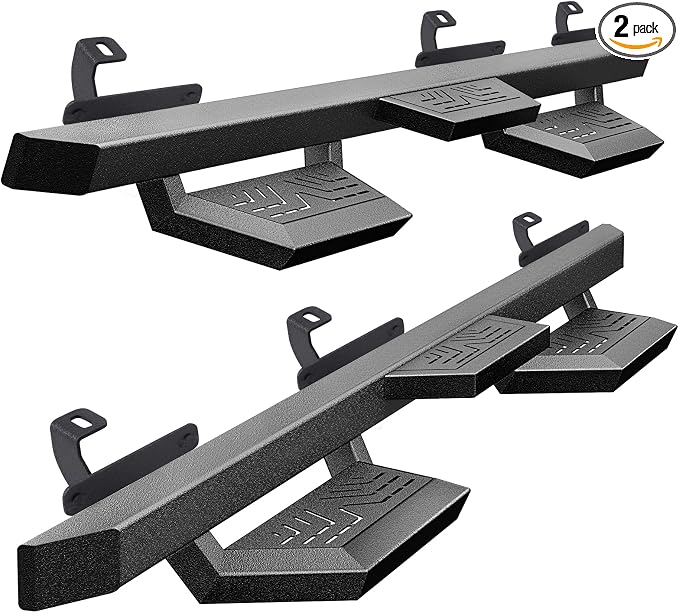 Running Boards Compatible with 2007-2018 Jeep Wrangle JK 4 Doors, Carbon Steel by PerfitZone