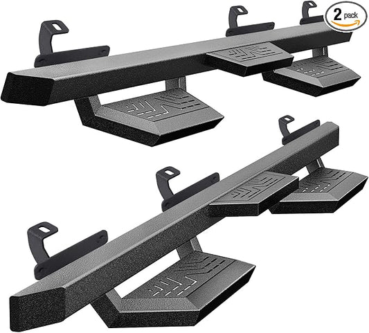 Running Boards Compatible with 2007-2018 Jeep Wrangle JK 4 Doors, Carbon Steel by PerfitZone
