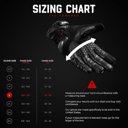 J.A.G. Leather Motorcycle Gloves - Image 6