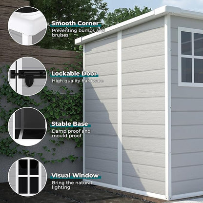 MyVoice 6x6 FT Outdoor Resin Storage Shed - Image 2