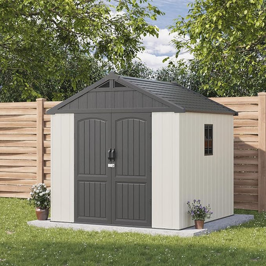 Patiowell 8 x 8 FT Plastic Outdoor Storage Shed by Patiowell
