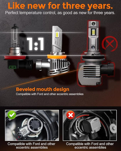 H 11 Led Bulbs, 50000lm 900% Brightness - Image 7
