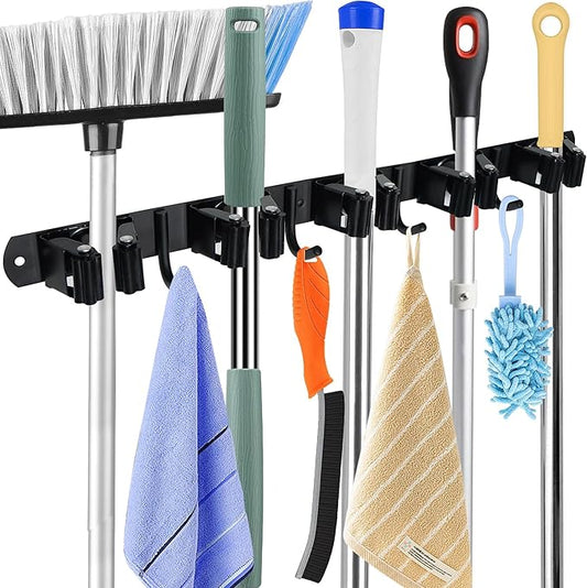 Huryfox Mop and Broom Holder Wall Mounted by Hurfox