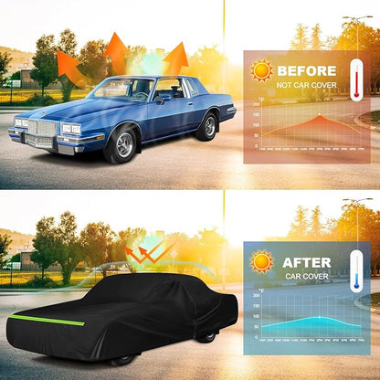 QUNSUNUS Waterproof Car Cover for Pontiac Grand Prix 1978-1996, Outdoor Car - Image 6