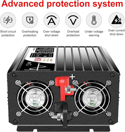 Xijia 1500W Pure Sine Wave Solar Power DC 12V Inverter AC 120V 60HZ Solar - Image 5