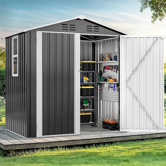 DWVO 6x4ft Metal Outdoor Storage Shed by DWVO
