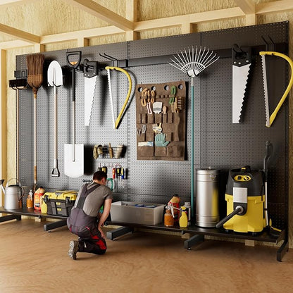 JWX Garage Pegboard Tool Organizer Free Standing, Organizer Storage Rack - Image 2