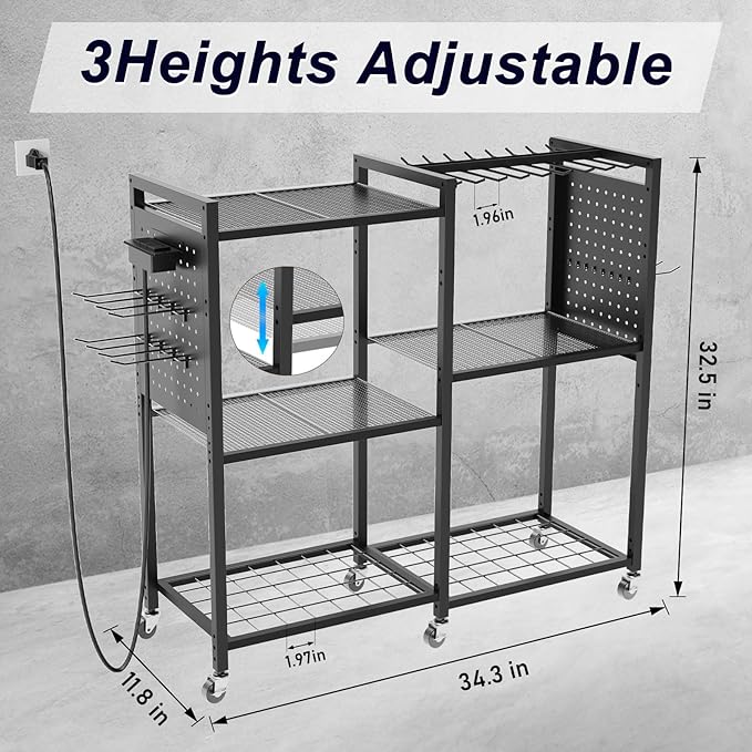 6-Tier Large Power Tool Organizer Cart - Image 2