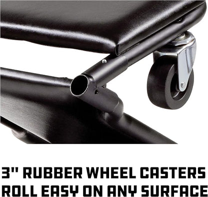 Powerbuilt 42-Inch Triplex Folding Creeper, Rolling Seat, and Brake Stool - Image 5
