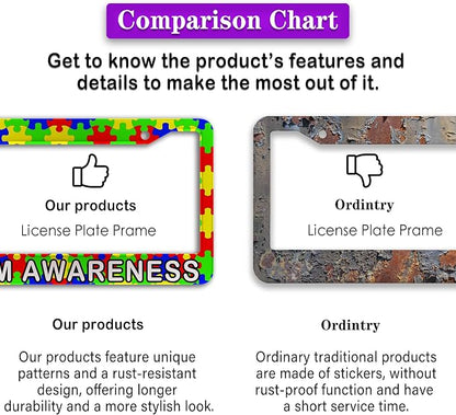 Custom License Plate Frame Multicolor License Plate Frames Autism Awareness - Image 6
