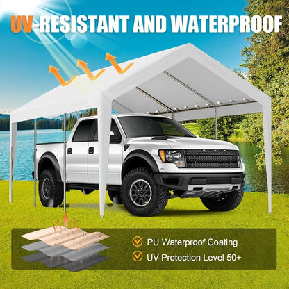 10'x20' Canopy Replacement Cover, Beefull Carport Replacement Canopy - Image 5