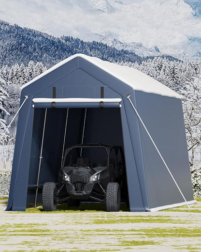 10x15FT Outdoor Storage Shed, Portable Carport - Image 11