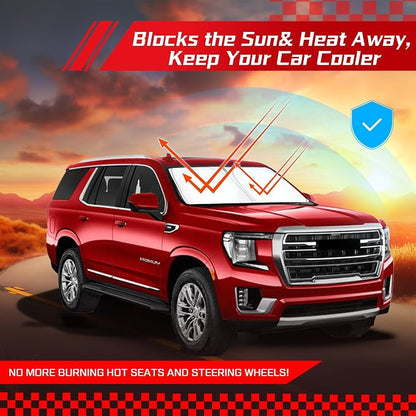 ARISMOTOR Windshield Sun Shade for GMC Yukon XL 2021-2025, Custom Fit Foldable - Image 7