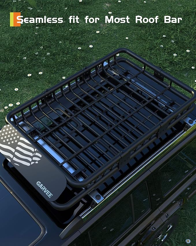 64" x 39" Universal Roof Rack Carrier Basket, 200 Lbs Capacity Car Cargo Rack - Image 7