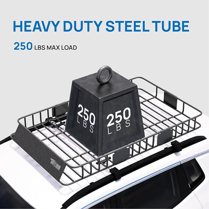 TUFFIOM 250lbs 64 x 39 x 6 inch Extendable Roof Top Cargo Carrier Basket - Image 4