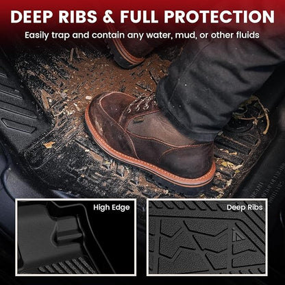 LASFIT Floor Mats for Honda Ridgeline 2025 2024 2023-2017 Crew Cab, All Weather - Image 2