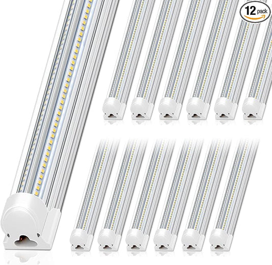 Barrina 8FT LED Shop Light, 100W 15000LM 5000K, V Shape Integrated T8 LED by Barrina