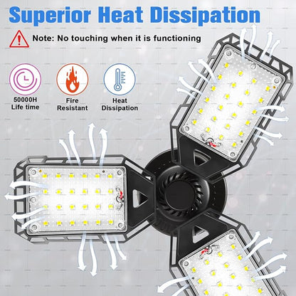 LED Garage Lights Bulb 4 Pack -80W, 8000LM 6500K Led Shop Light - Image 3