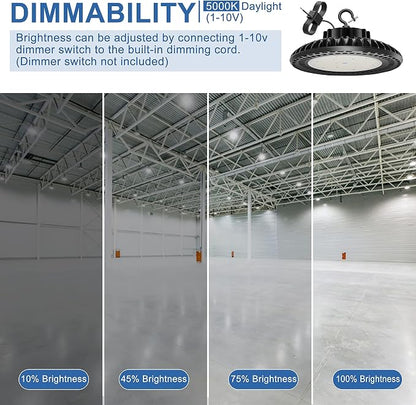 300W LED High Bay Light, UL&DLC Listed 41000LM Dimmable UFO High Bay Lights - Image 3
