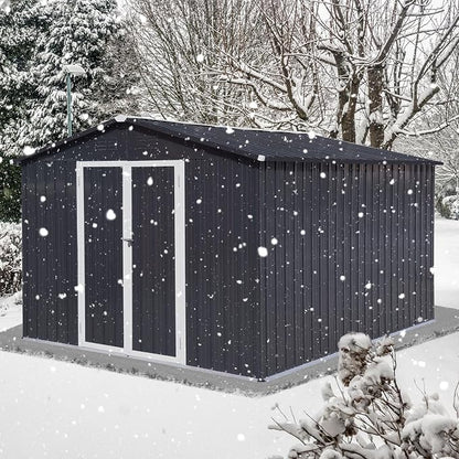 12 x 10 FT Metal Garden Shed, Outdoor Storage Shed - Image 4
