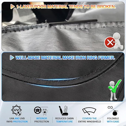 Windshield Sun Shade for 2010-2025 2026 Dodge Ram 2500 3500 Accessories Thicken - Image 4