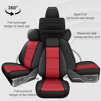AOMSAZTO Front Seat Covers for Ford F150 XL XLT: 2015-2024 SuperCrew & F250 - Image 5