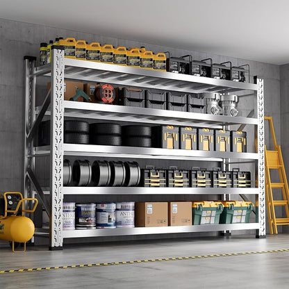 ZZV 78" W x 78" H Garage Shelving Heavy Duty Storage Shelves 5 Tier Stainless - Image 8